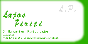 lajos piriti business card